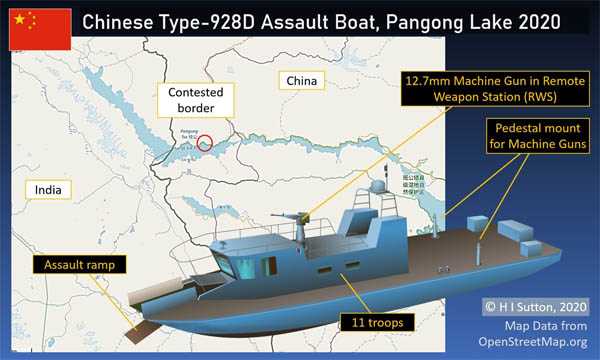 चीन ने अत्याधुनिक असाल्ट मोटरबोटों के साथ नौसेना को भी उतारा पैंगांग झील में